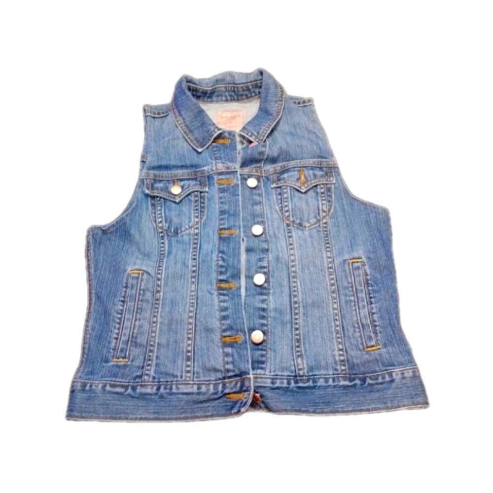 Blue Jean Jacket Vest w/ Buttons Old Navy Size Medium M